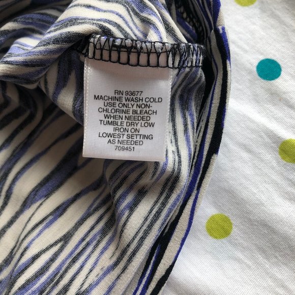 Liz Claiborne Blue & Cream Blouse - Picture 4 of 5